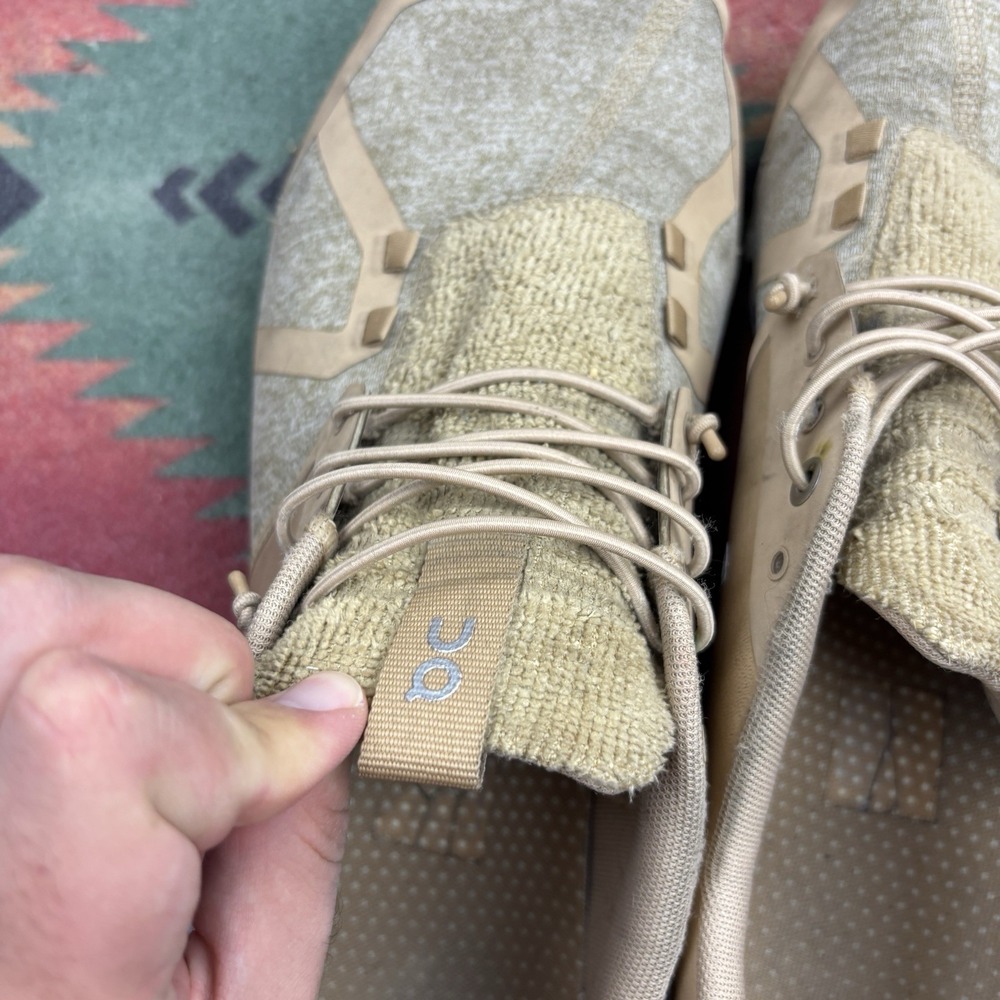 On Cloud 5‎ Running Shoes Sneakers Mens 12.5 Dune Terry Cloth Beige - Picture 9 of 11